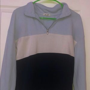 Quarter-Zip Colorblock Sweatshirt Pullover